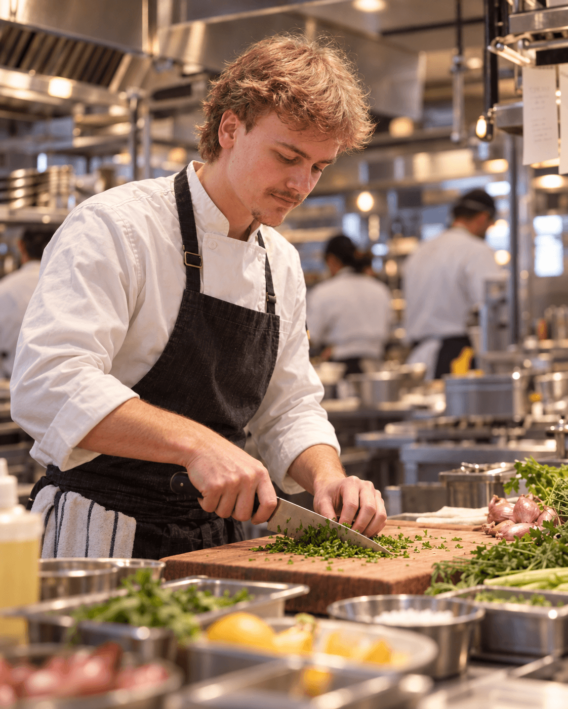 Zachary Brazier in chef whites